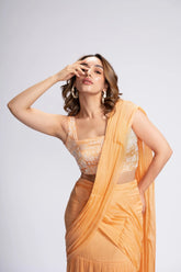 City Of Dreams Embroidered Pre-Draped Saree Set